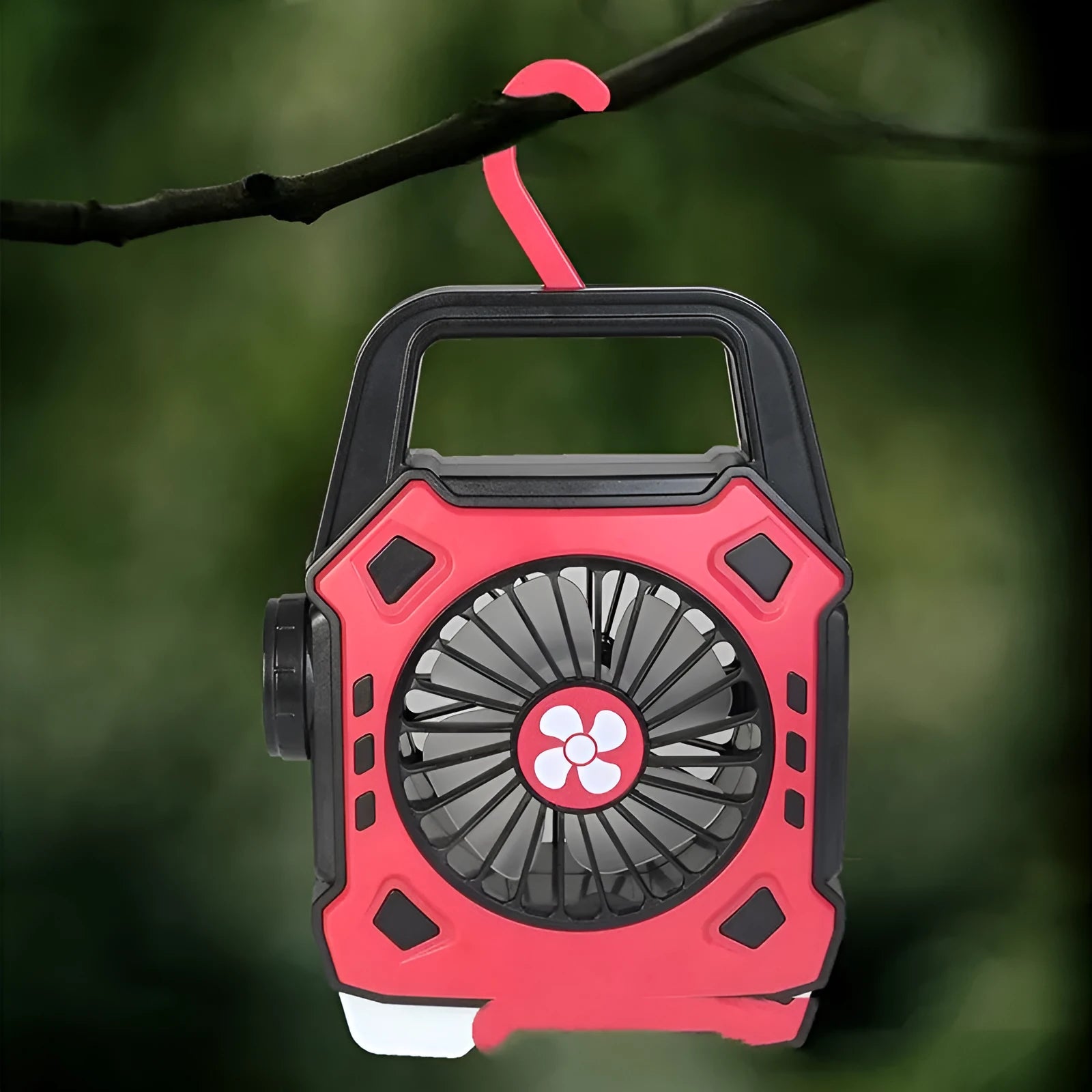 Multi-function fan light hand lamp with fast charging in black, blue, and red colour options