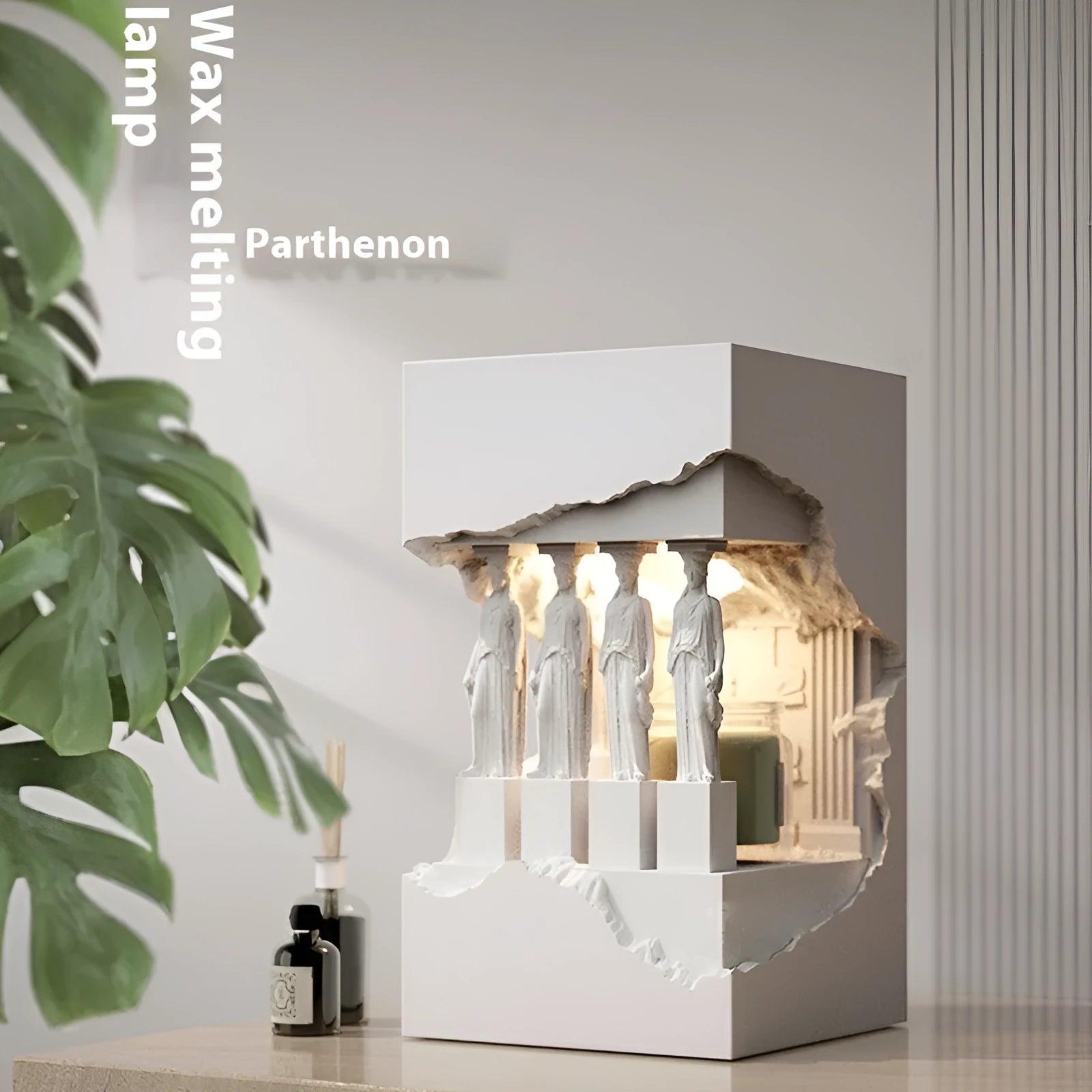 White embedded plaster wall lamp with tri colour dimmable switch and wax melting tray in European antique style