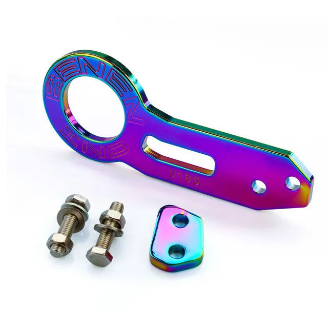 Car modification aluminium alloy BEN tail drawbar 30cm in multiple colours on vehicle rear
