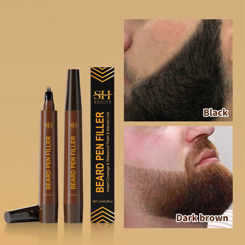 Men's sweatproof eyebrow pencil for beards and hairlines in black packaging