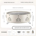 Portable stainless steel detachable BBQ grill with carry bag for outdoor camping.