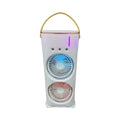 White portable double-ended spray fan air cooler with humidifying mist function and remote control