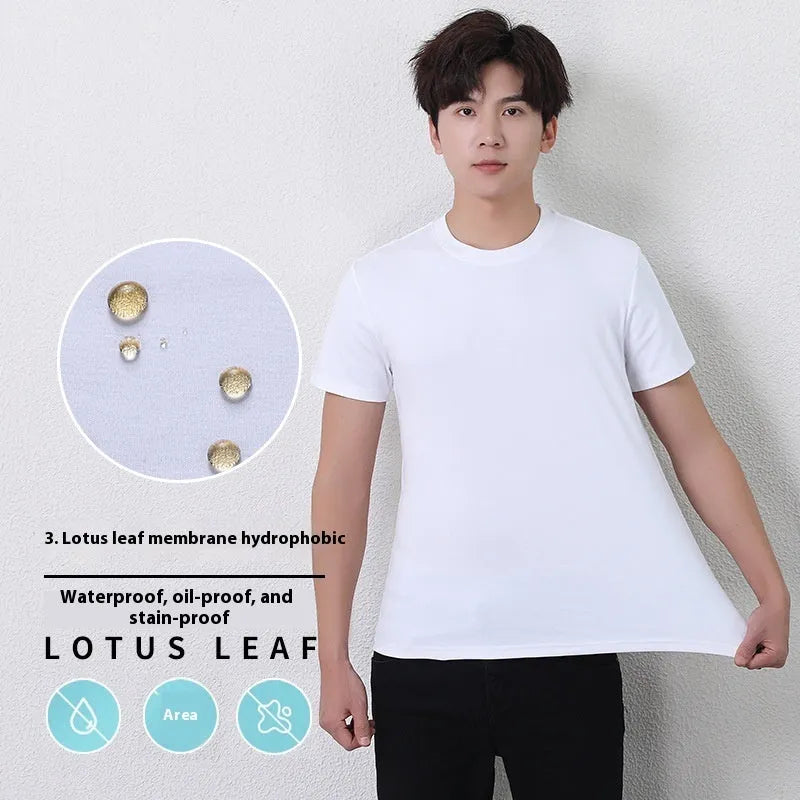 Men's solid colour long-staple cotton short-sleeve t-shirt in black, regular fit pullover style