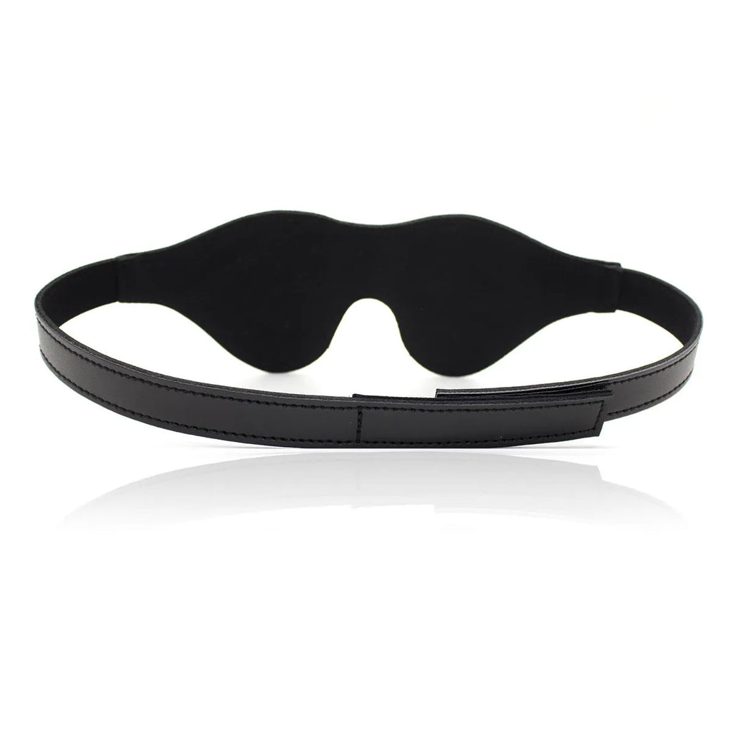 Women's three-dimensional leather eye mask with Velcro fastening and metal fittings in multiple colours