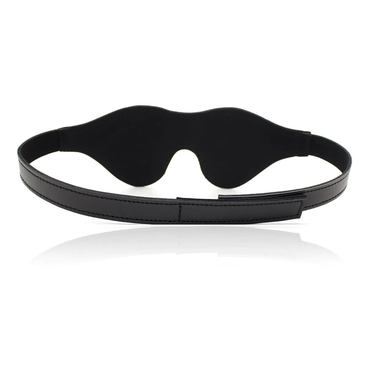 Women's three-dimensional leather eye mask with Velcro fastening and metal fittings in multiple colours