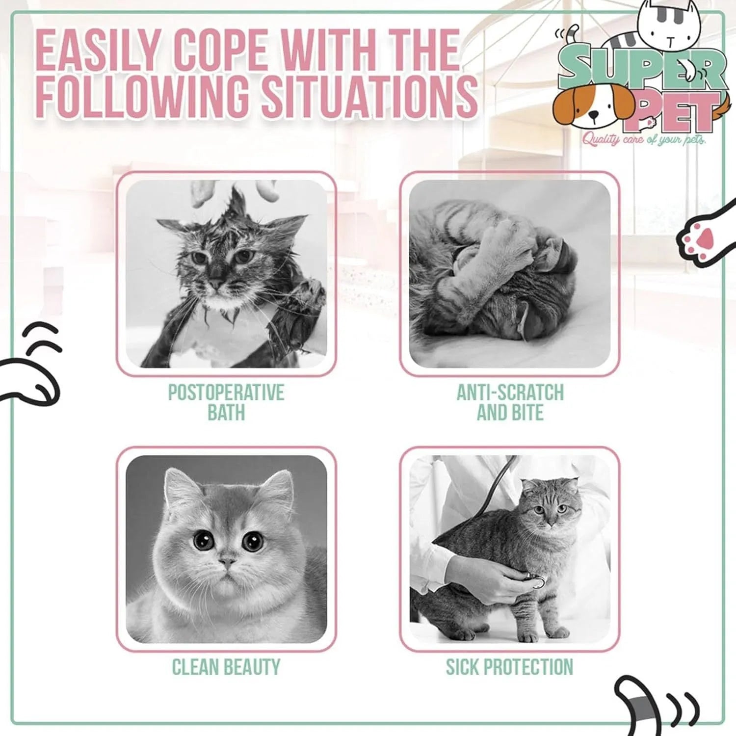 Soft bee-shaped cat cone collar with adjustable Velcro strap