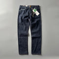 Men's straight-leg American retro jeans in a primary colour made from cotton denim.