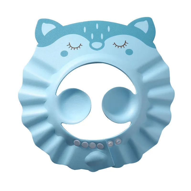 Baby shampoo cap in EVA material with adjustable button, suitable for head circumference over 40 cm