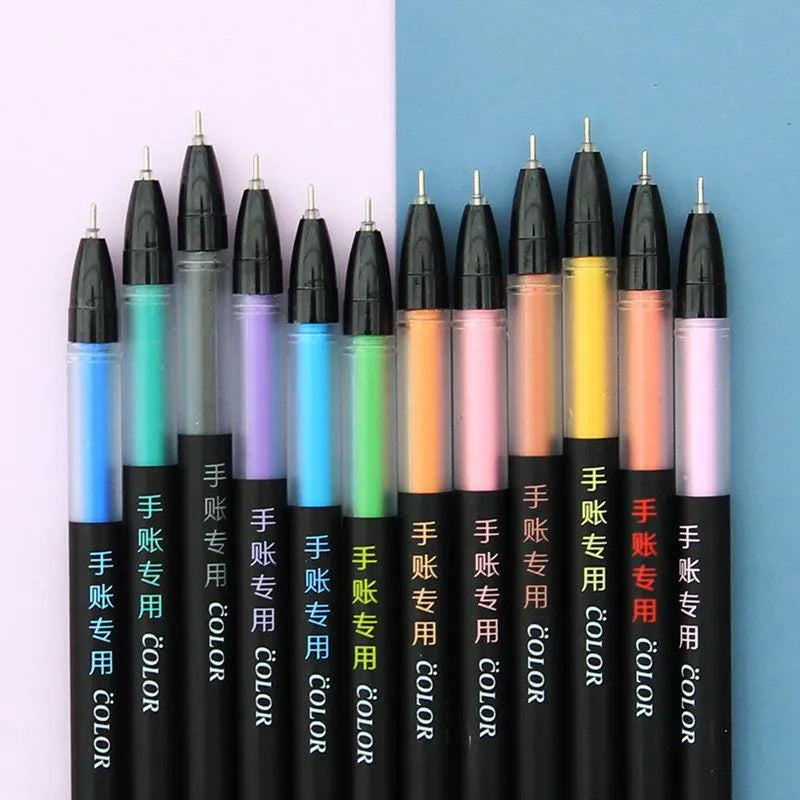 Candy colour gel pen set with plastic shell pens and matching refills in assorted colours