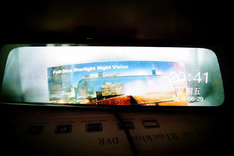 12 inch HD driving recorder with 170 degree lens mounted on car rearview mirror, 12MP pixel dash camera