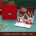 Three-dimensional blessing greeting card handmade cardboard fold fresh style in cyan colour option