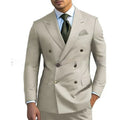 Men's light business suit set comprising a coat and trousers in a neutral colour