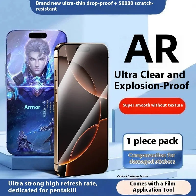 Apple iPhone tempered glass screen protector with AG frosted finish and anti-fingerprint coating
