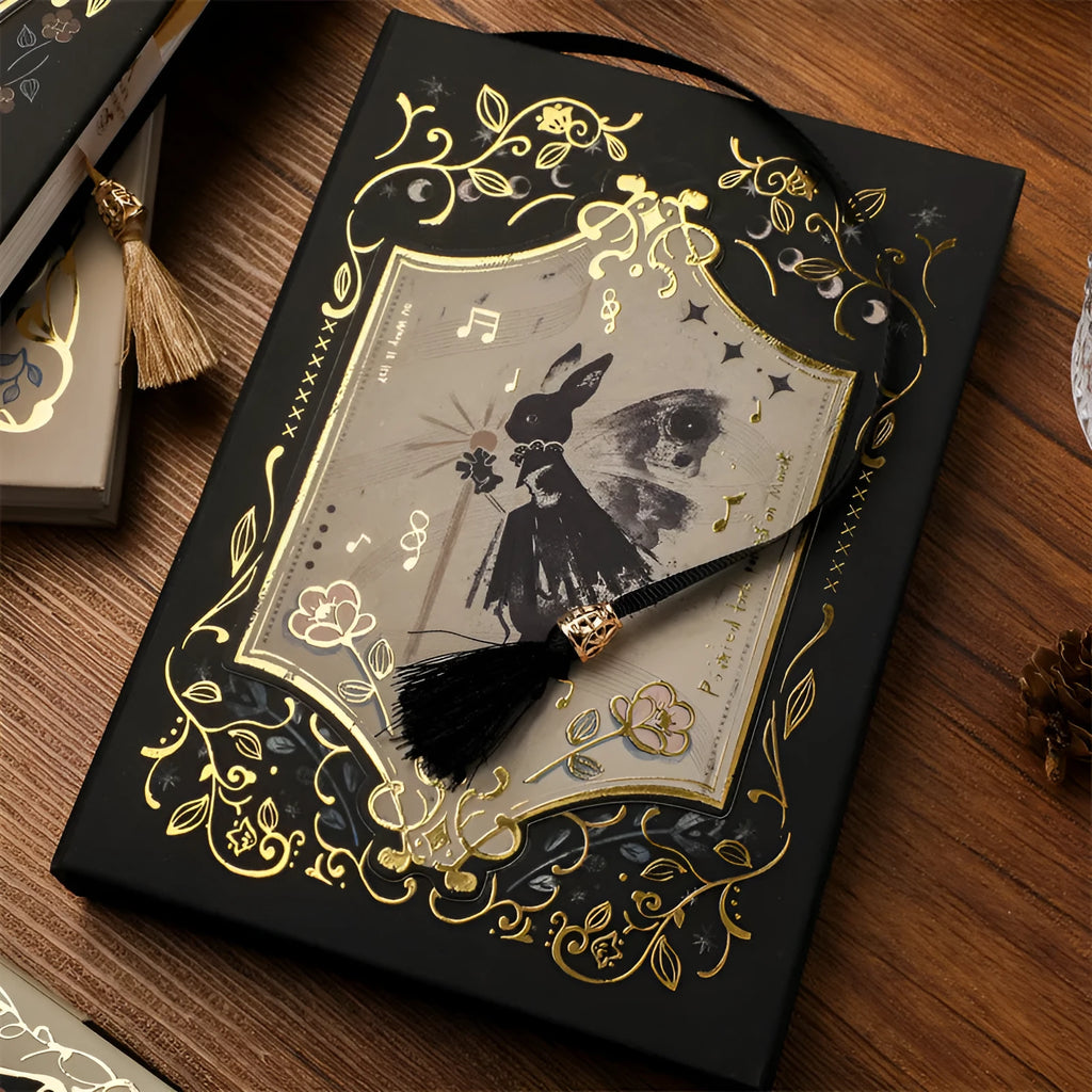 THALO Gothic style retro art A5 notebook showing cover design options with 40g wood pulp paper