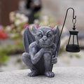 Creative stone statue ghost solar decoration resin garden lamp American style 17x13x21cm outdoor