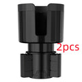 Matte black car cup holder expander with adjustable base for large bottles.