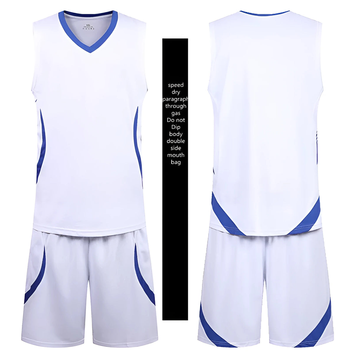 Men's cotton polyester sleeveless vest and five-point shorts sportswear set in black