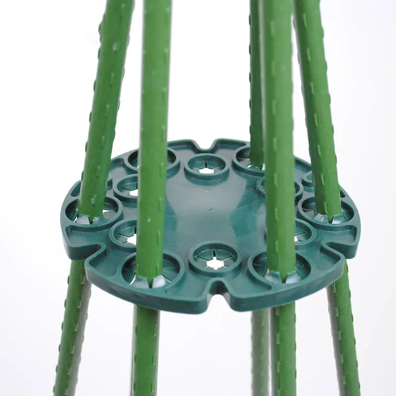 PE bamboo disc plant holder, 13.5cm diameter, suitable for 8mm pipe, for fixed pillar climbing plant support