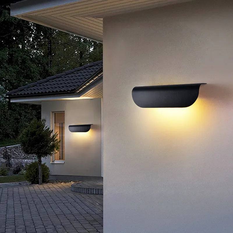 Outdoor Wall Lamp Waterproof Black and White Modern Minimalist Villa Door Headlamp 10W Sand Black Sand White 300x80x60mm 220V LED Light Source