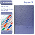 Business notepad with striped PU leather cover showing 204 sheet capacity and wood-free paper