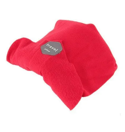 U-shaped convex neck support pillow and scarf in black, gray, navy, or red colours.