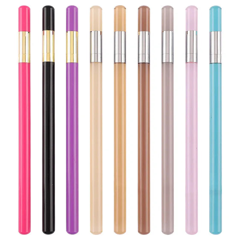 Acrylic transparent eternal pencil with alloy tip showing colour refill options