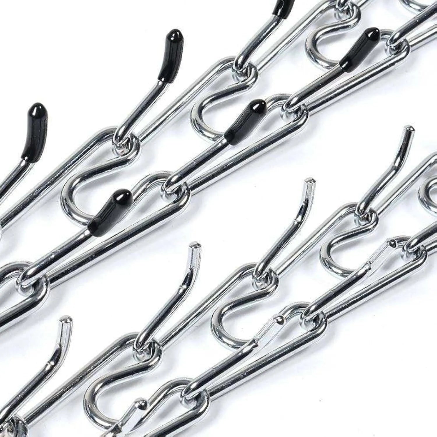 Stainless steel dog prong training collar with rubber tips in adjustable sizes for medium and small dogs