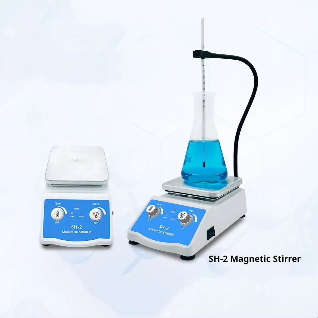 SH-2 magnetic stirrer with heating and speed regulation, 12V, 225 x 126 x 70 mm