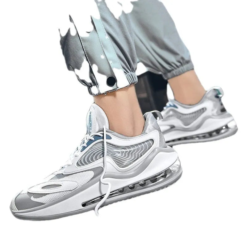 Men's summer air cushion casual sneakers in Space Black colour with rubber sole