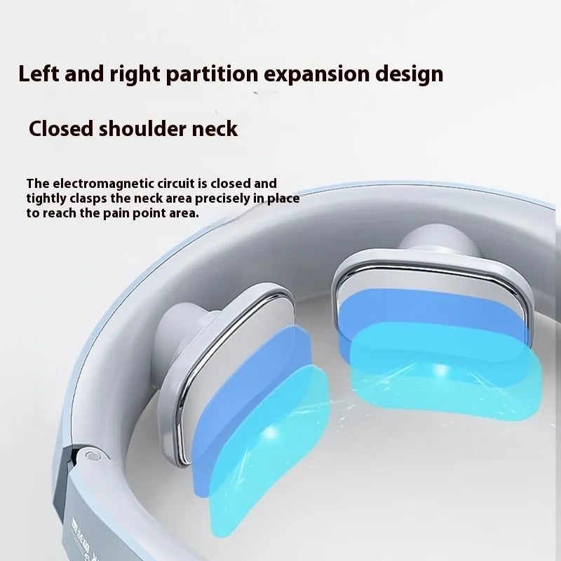 Electric neck massager EMS pulse rechargeable with heating function in Lake Blue B colour