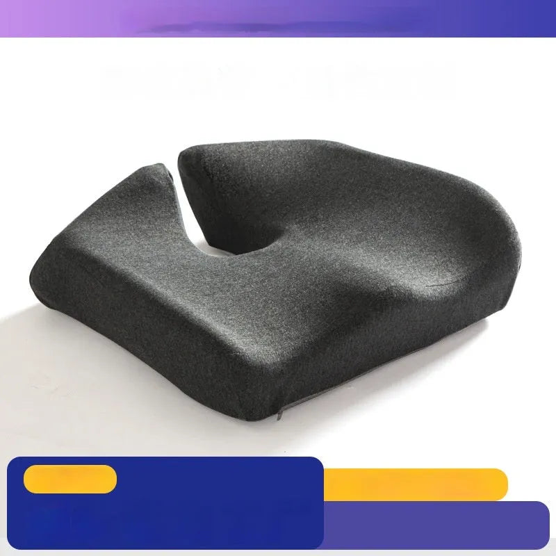 Memory foam office chair cushion for waist support measuring 36x40x11cm in grey colour.