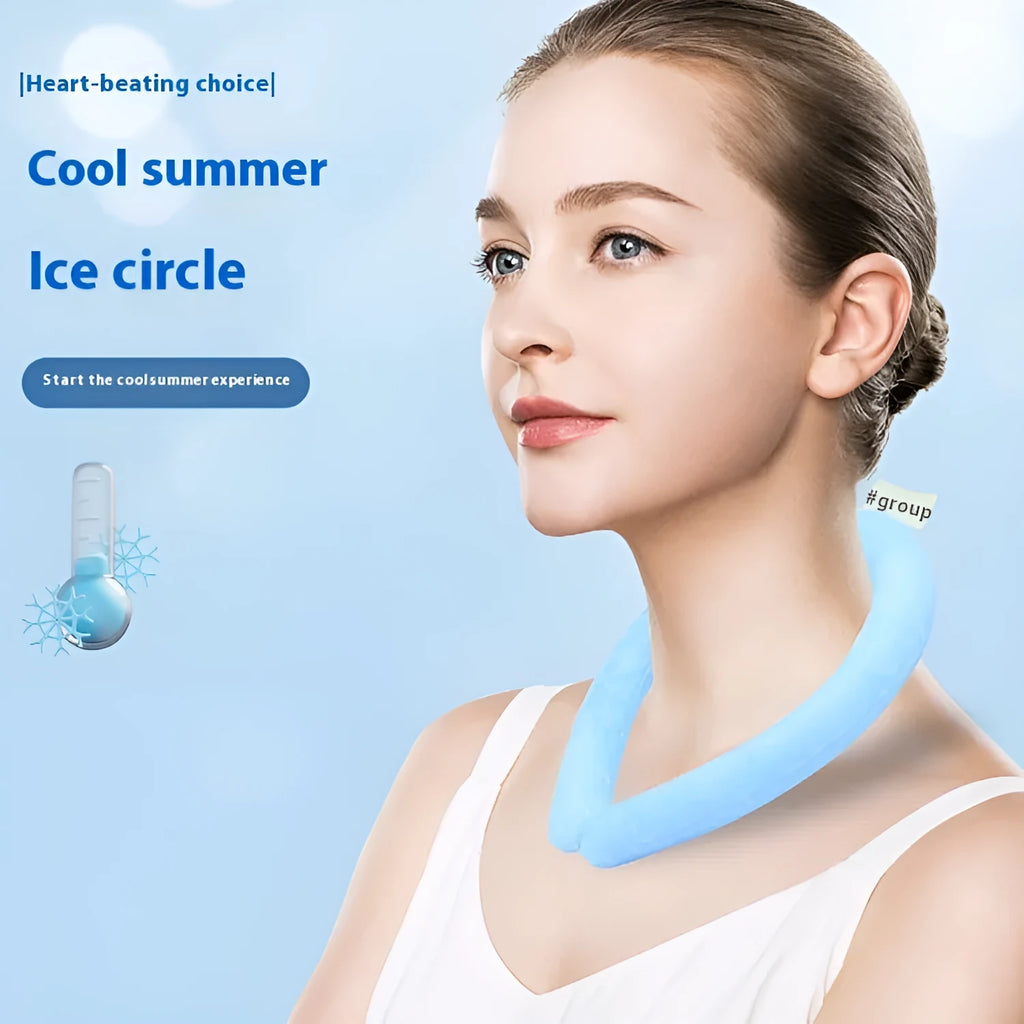 PVC cooling neck ice ring in halter design for outdoor sports heatstroke prevention