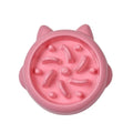 Pet slow feeder bowl in green with fun-shaped obstacles to slow eating and prevent gulping