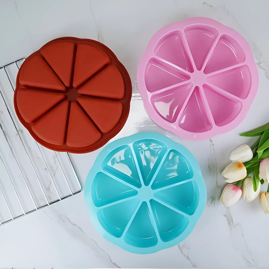 Round silicone cake mold for baking orange cake in modern simplicity style