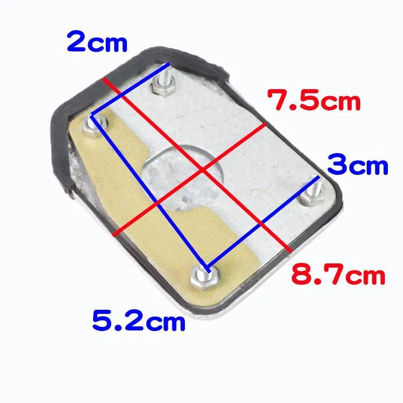 Metal motorcycle brake pedal skid plate with universal fit for scooters and bikes