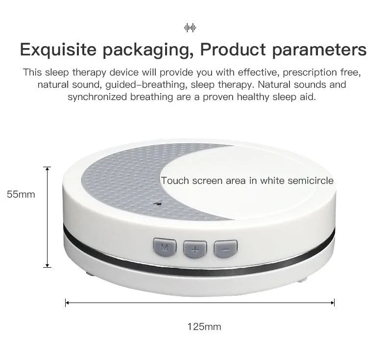 White ABS plastic sleep aid instrument with USB connection for anxiety and insomnia support