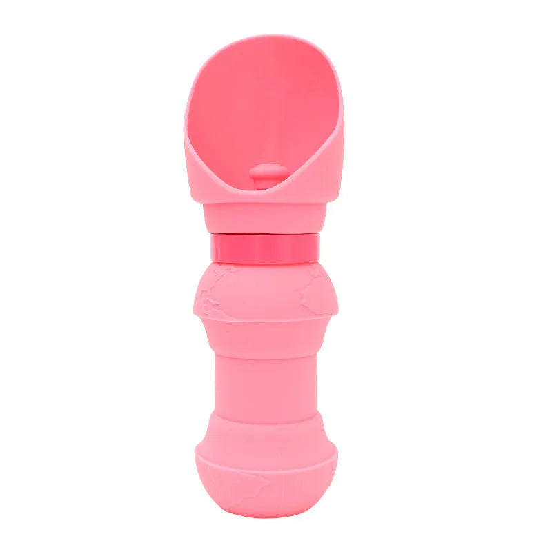 Collapsed and unfolded views of a silicone pet folding water cup in mint green, showing its portable design for dogs and cats.
