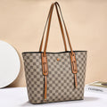 Women's retro style shoulder messenger bag in soft PU leather with chessboard pattern and square shape