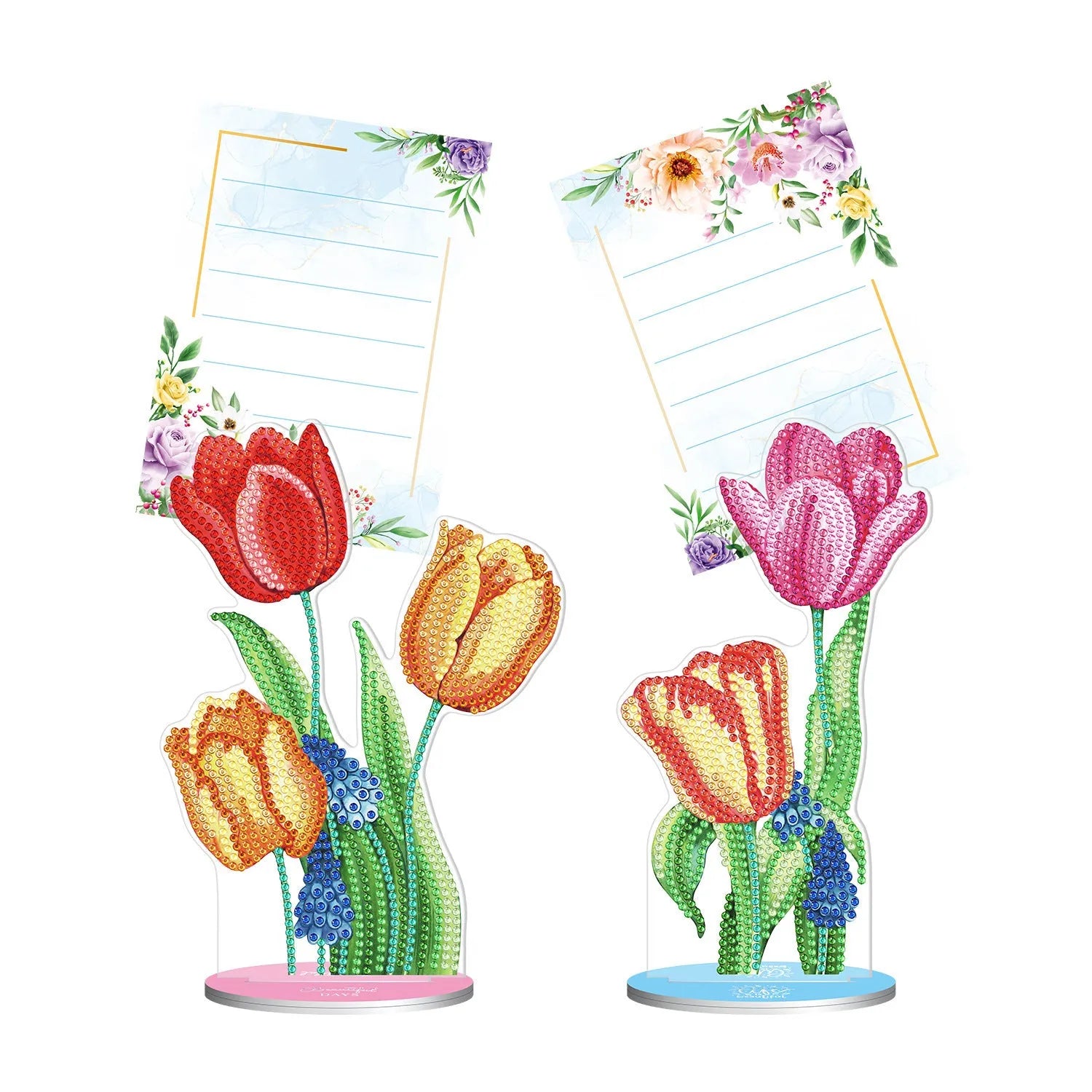 Handmade diamond painting desktop note clip in American suite style, dimensions 19x11x9cm.