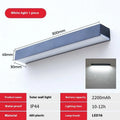 Solar-powered outdoor wall lamp with black ABS plastic shell and IP65 waterproof rating for garden lighting
