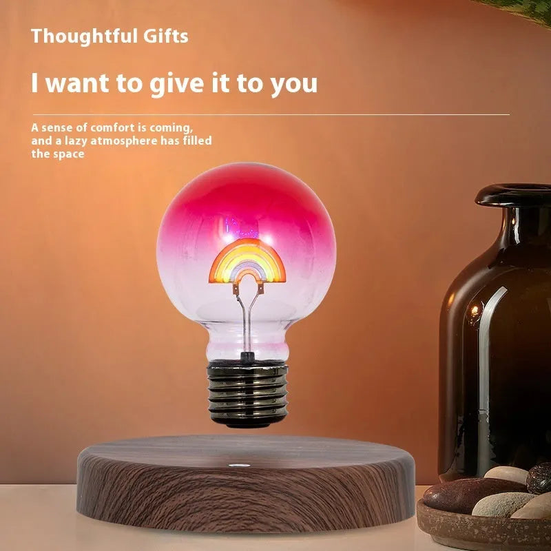 New magnetic suspension bulb love desktop decoration night lamp with rainbow light on a desk