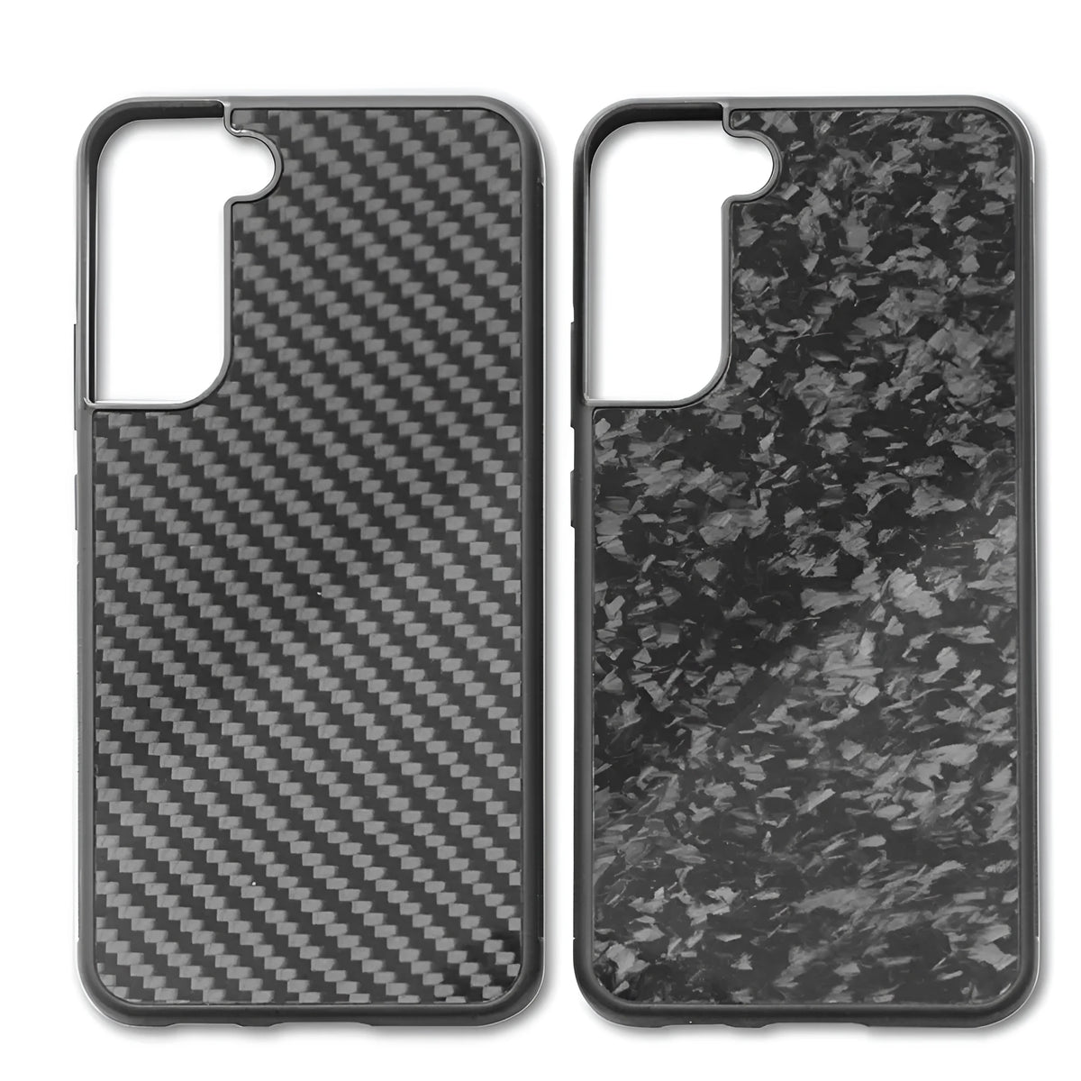 Forged carbon fibre silicone patch phone case for Samsung S21 S22 S23 back cover