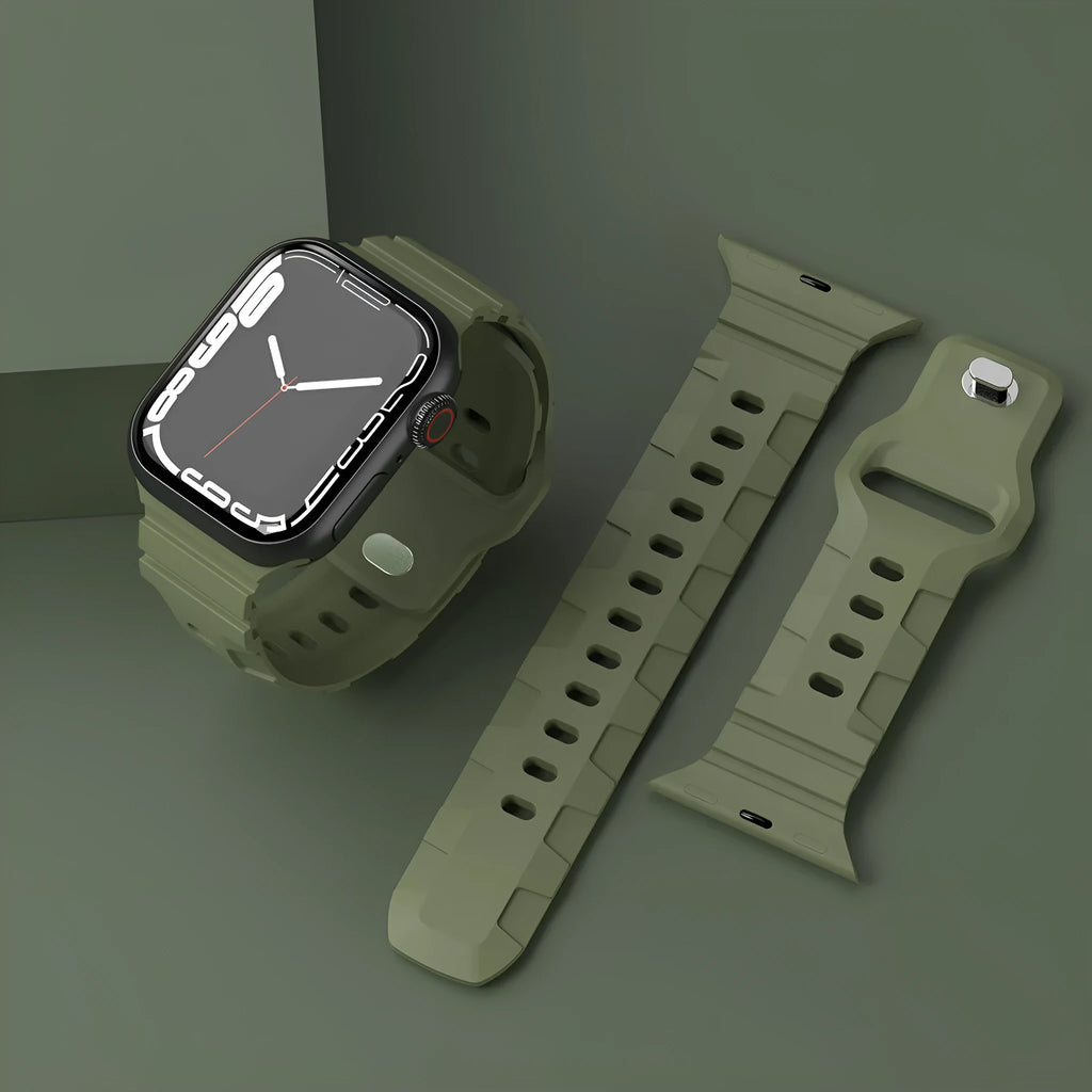 Sports silicone strap for Apple Watch in army green colour, 38/40/41mm size