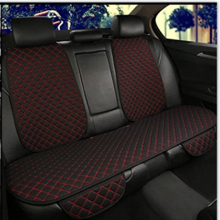 Linen car seat cushion showing universal fit design available in six colour variations