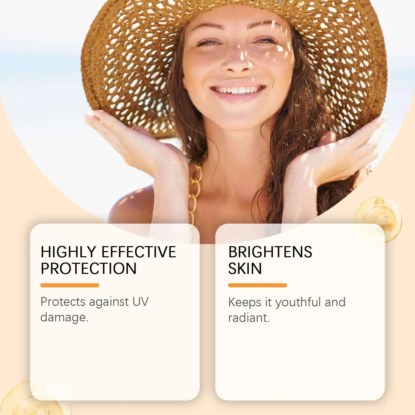 SPF50+ non-oily sunscreen stick in portable 23g packaging for face and body protection