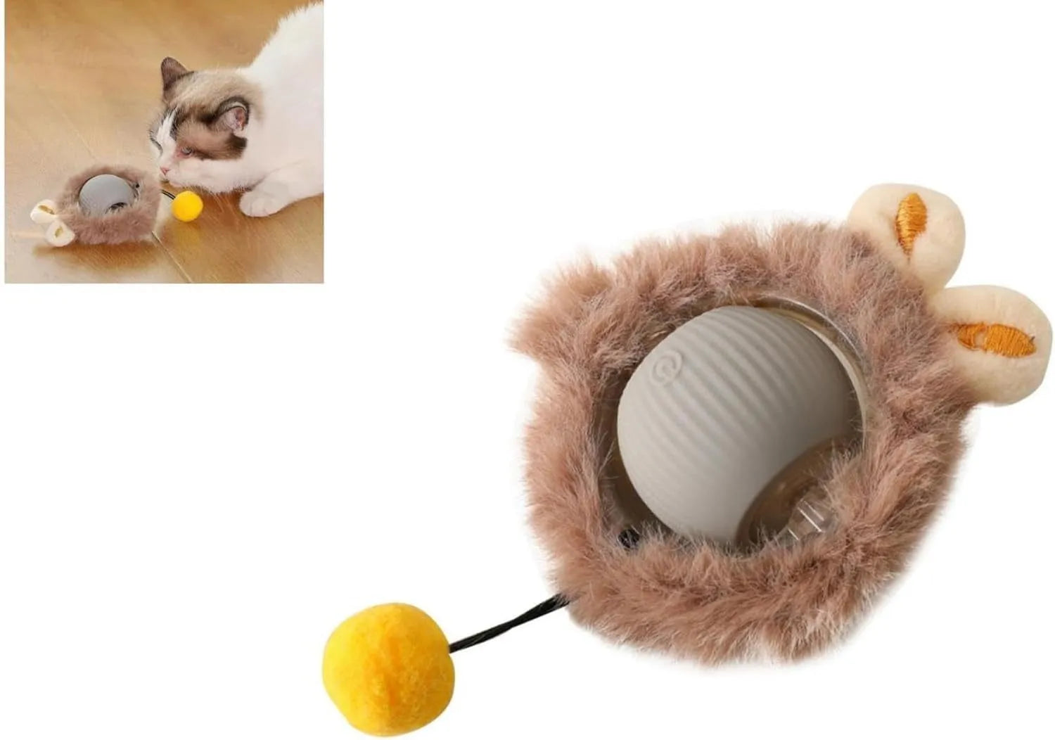 Automatic rotating rolling ball pet toy in grey, green, or red colours for interactive cat and dog play
