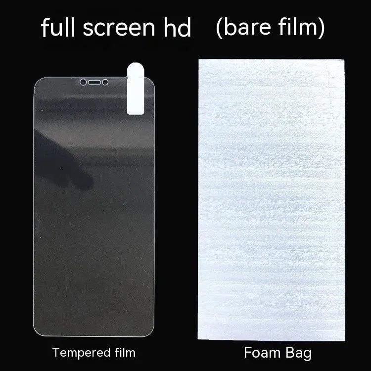 Samsung phone tempered glass screen protector showing fullscreen coverage and anti-fingerprint surface.