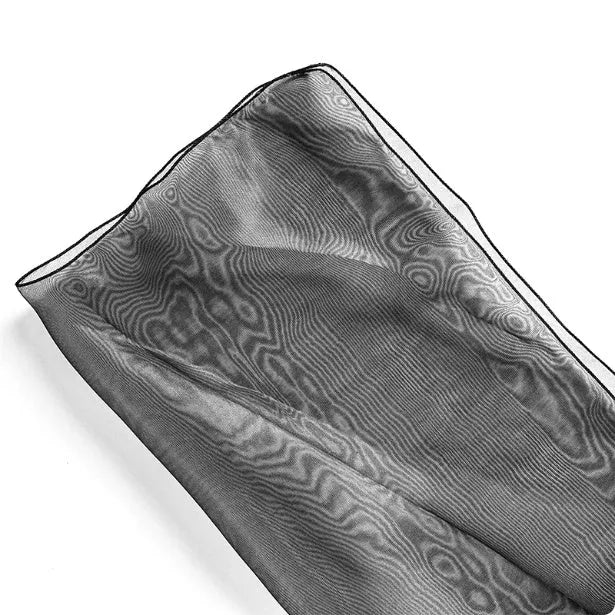 Two square pieces of Arabesquitic silk fabric for wrapping flower bouquets, shown in assorted colours.