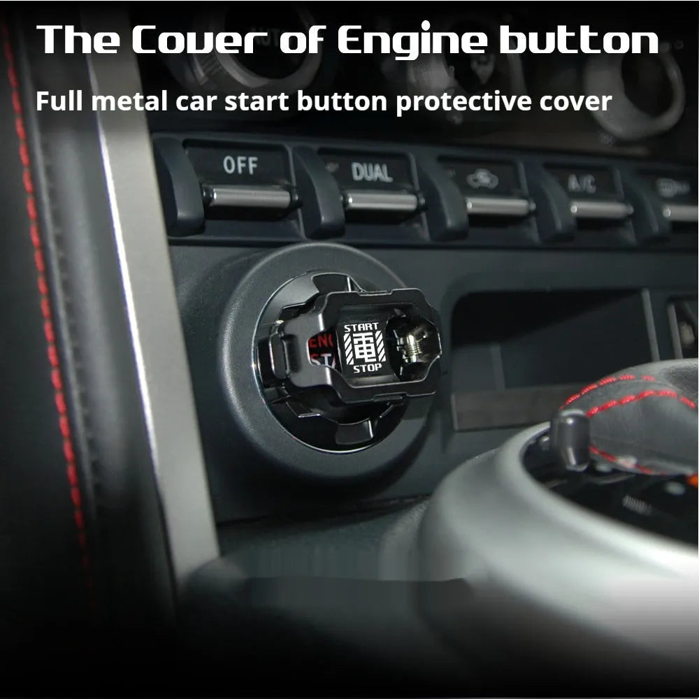 Metal trigger car start button cover in high-strength zinc alloy spray paint finish 40mm outer diameter