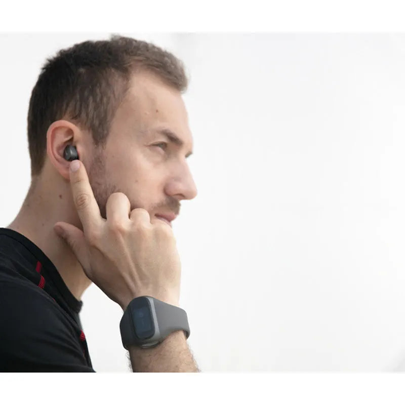 W20PRO Grey wrist wear true wireless Bluetooth headset with touch screen